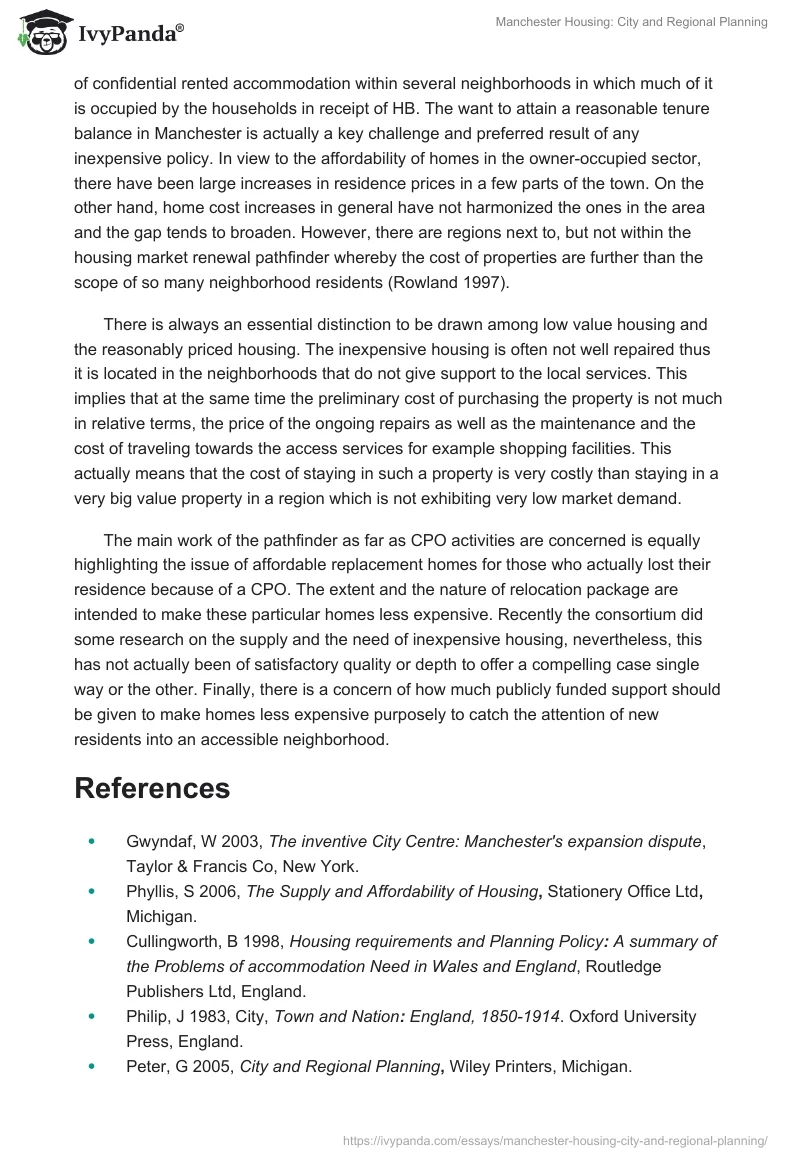 Manchester Housing: City and Regional Planning. Page 4