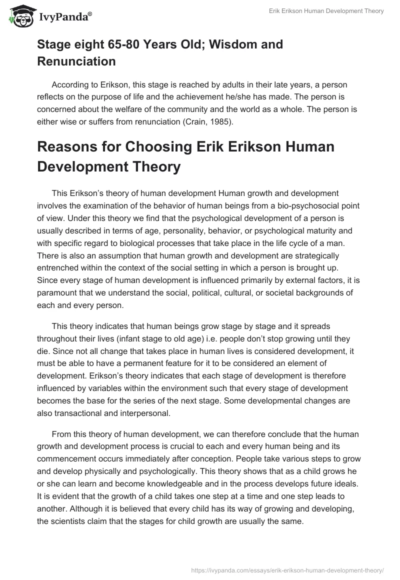 Erik Erikson Human Development Theory. Page 4