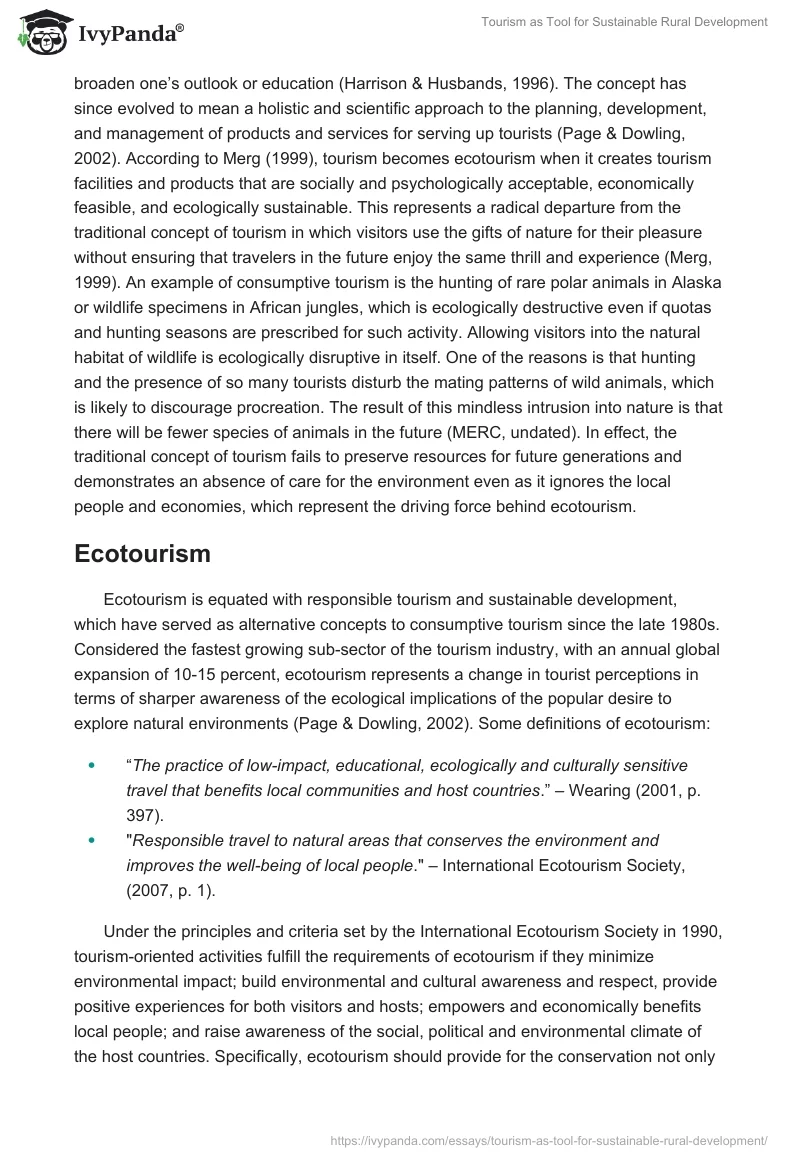 Tourism as Tool for Sustainable Rural Development. Page 2