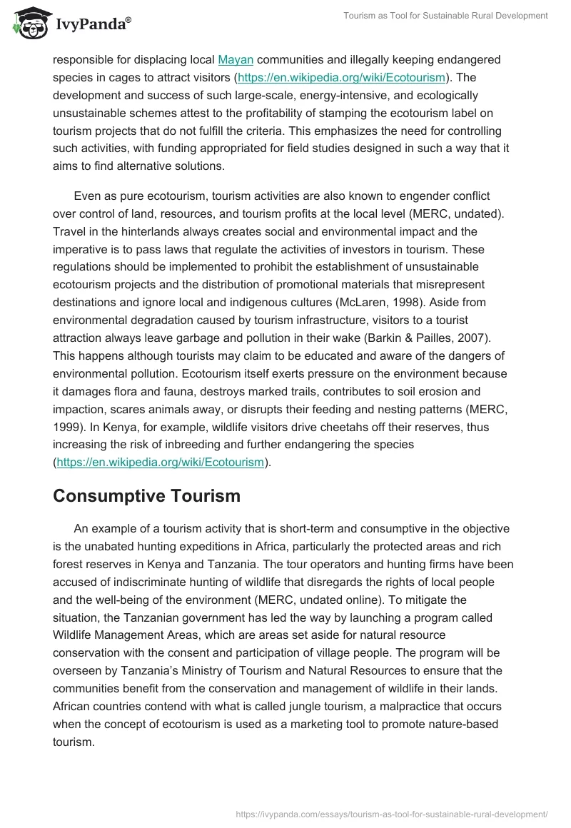 Tourism as Tool for Sustainable Rural Development. Page 4