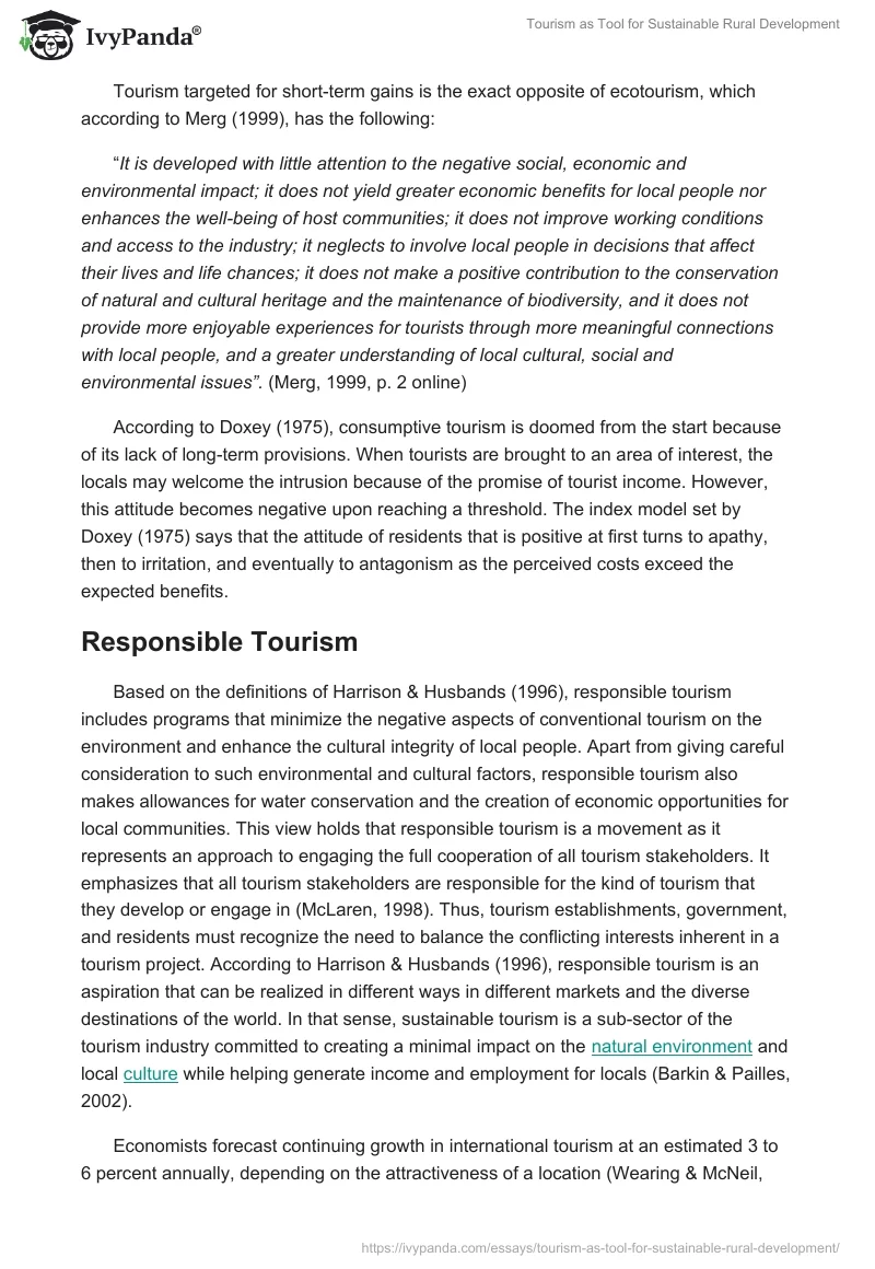 Tourism as Tool for Sustainable Rural Development. Page 5