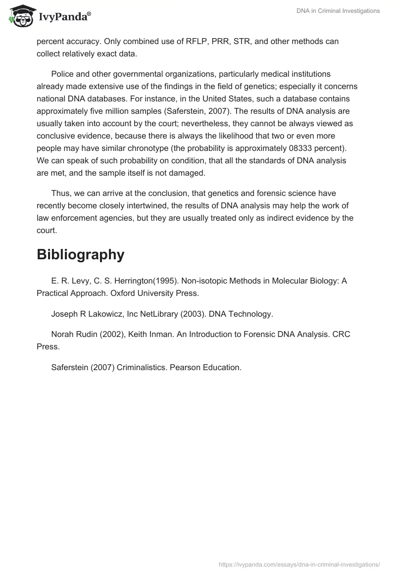 DNA in Criminal Investigations. Page 2