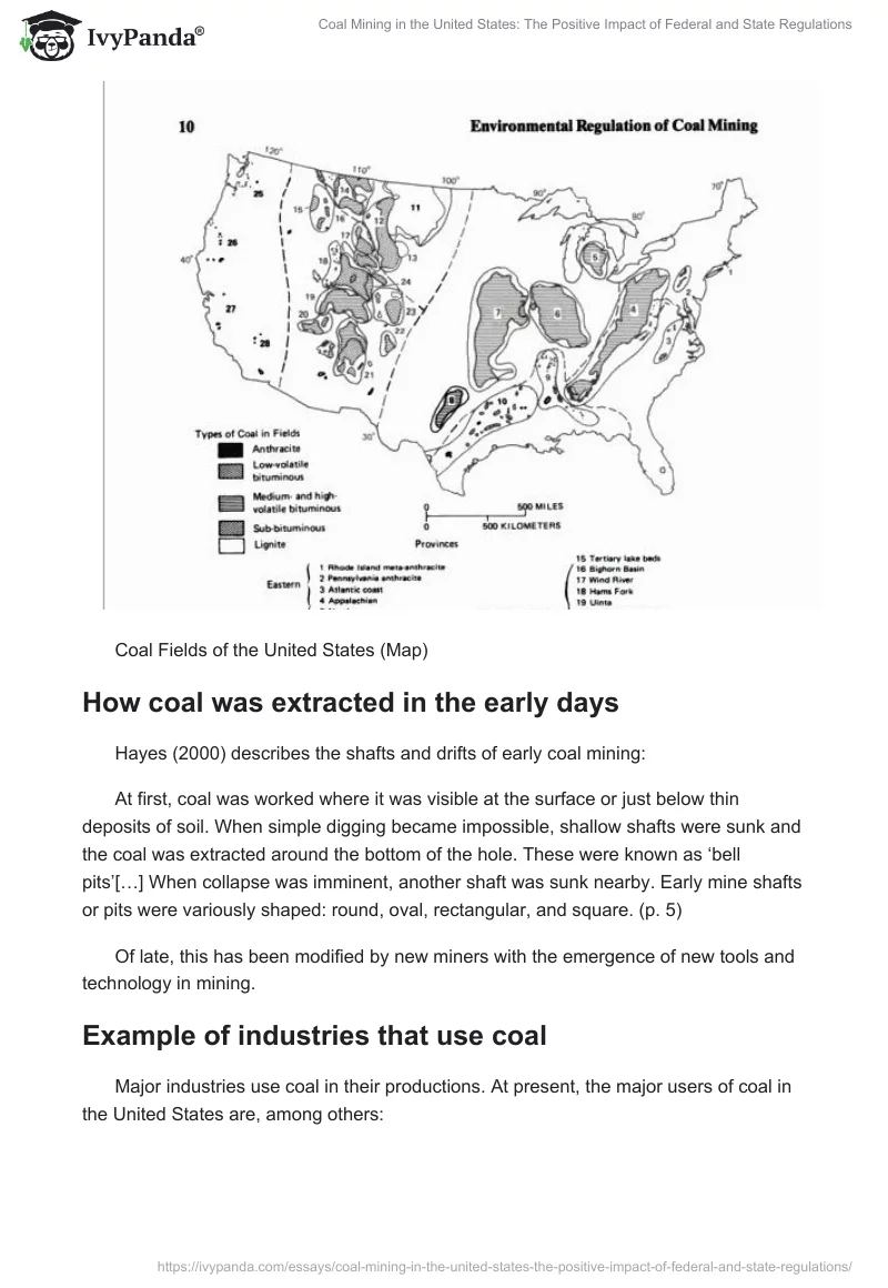 Coal Mining in the United States: The Positive Impact of Federal and State Regulations. Page 4