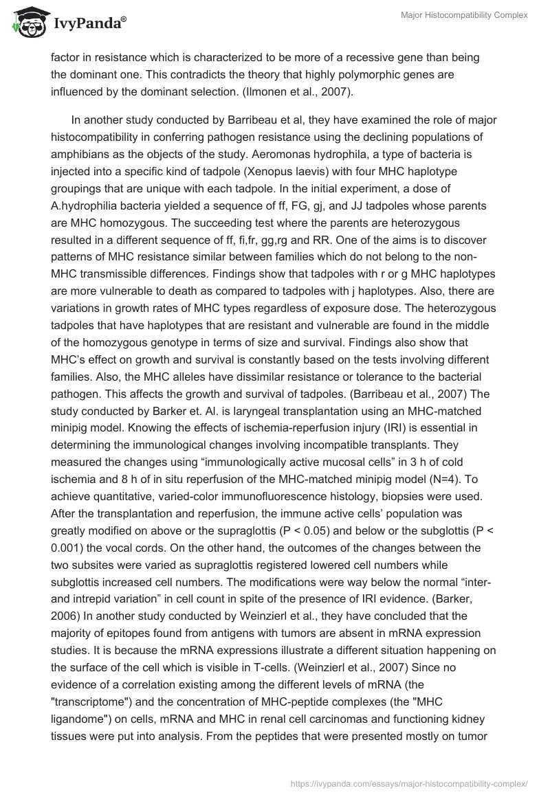 Major Histocompatibility Complex. Page 4