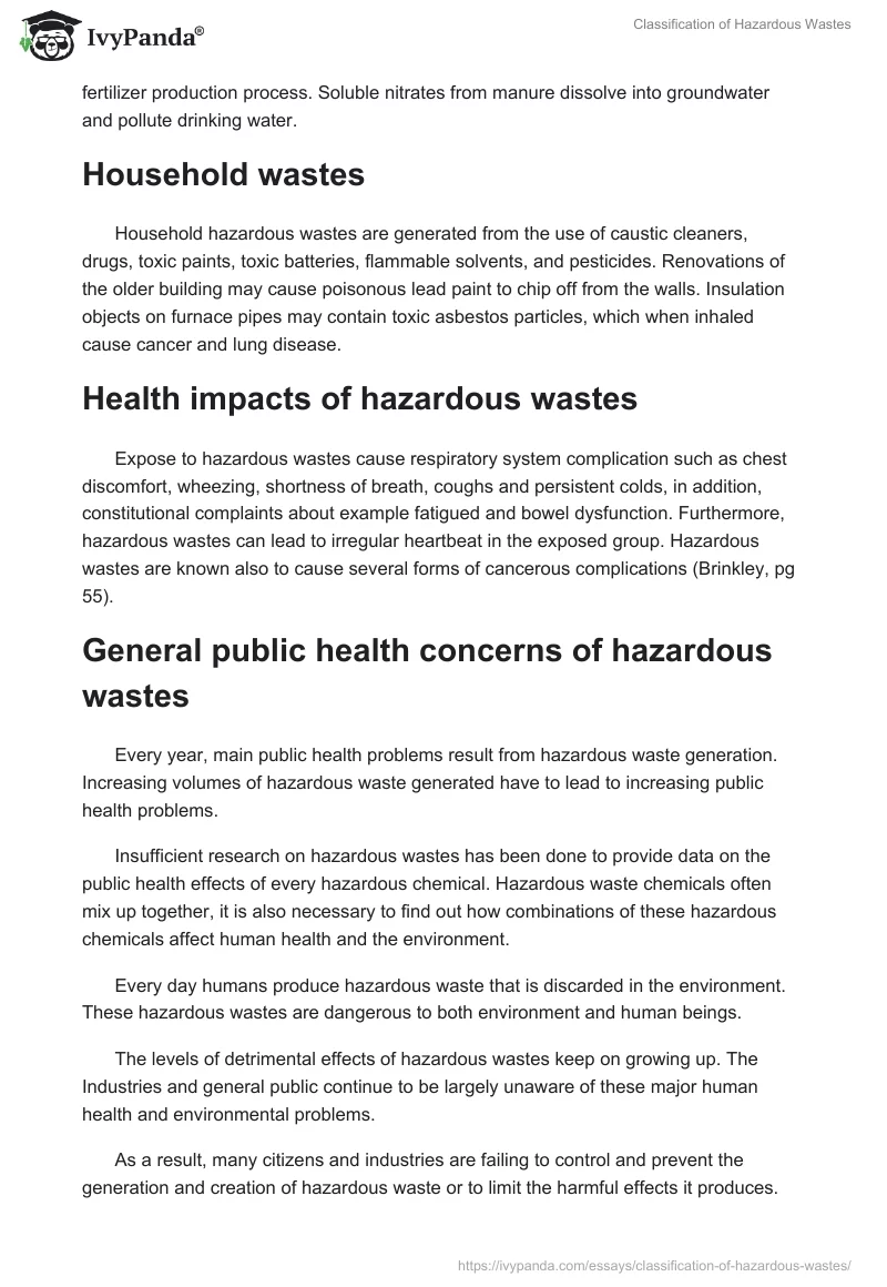 Classification of Hazardous Wastes. Page 2