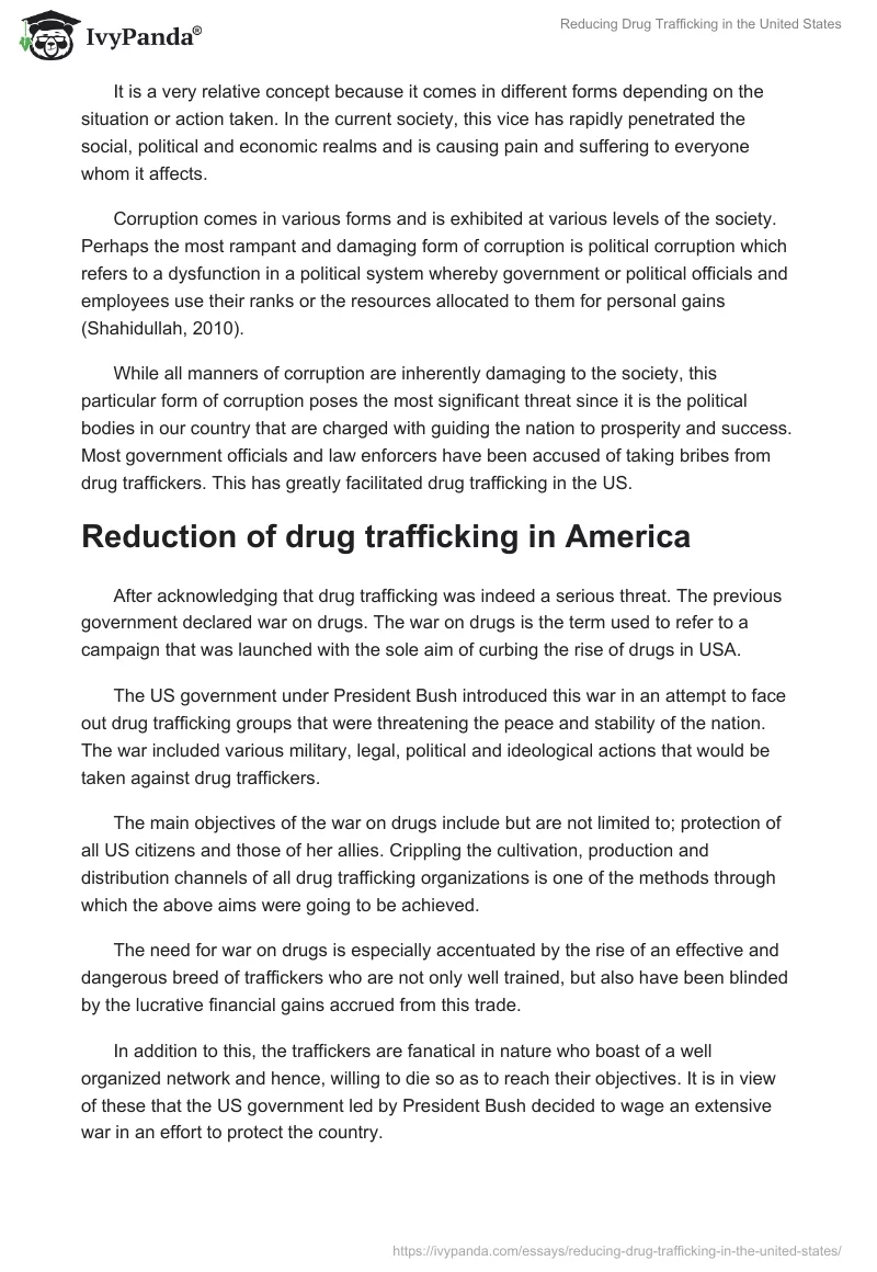 Reducing Drug Trafficking in the United States. Page 4