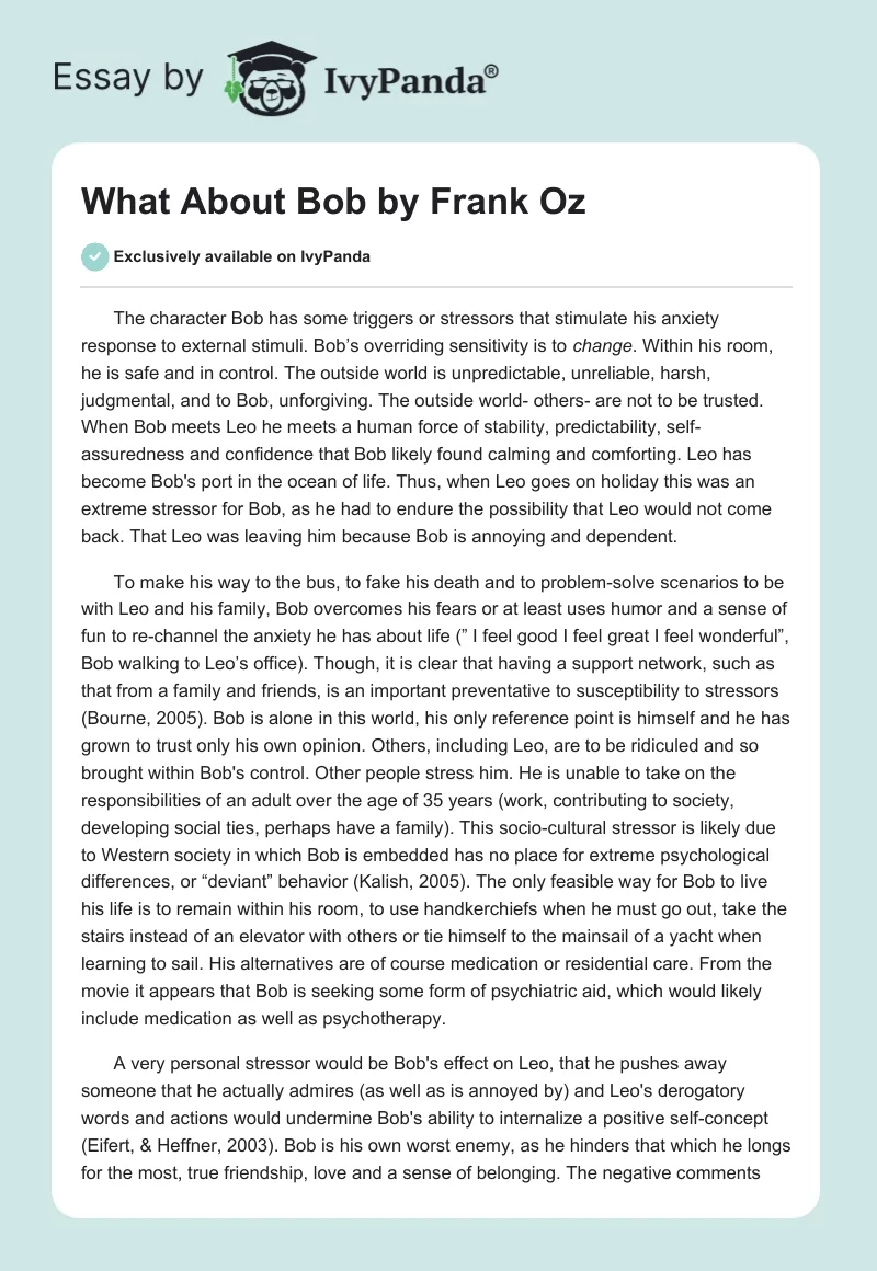 "What About Bob" by Frank Oz. Page 1