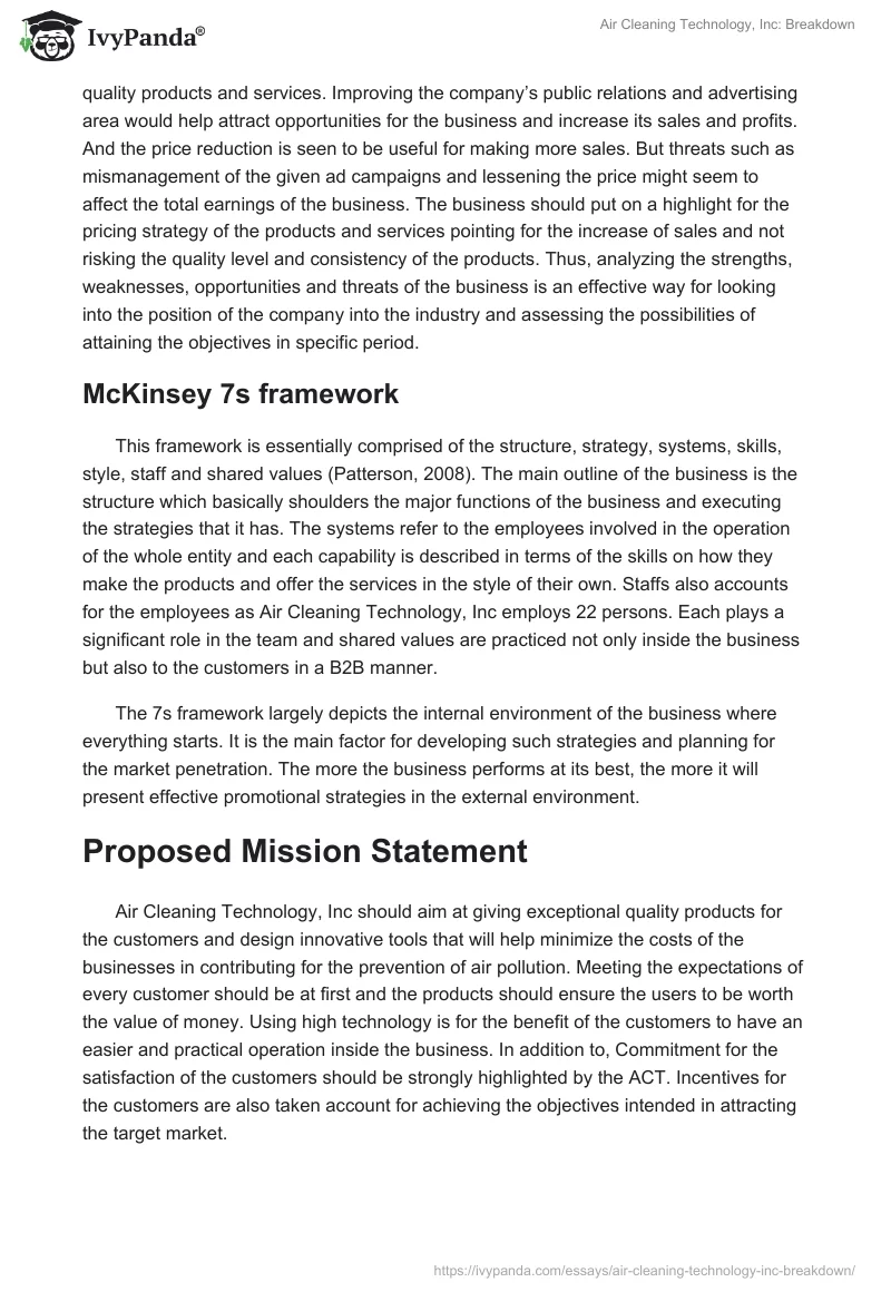 Air Cleaning Technology, Inc: Breakdown. Page 3