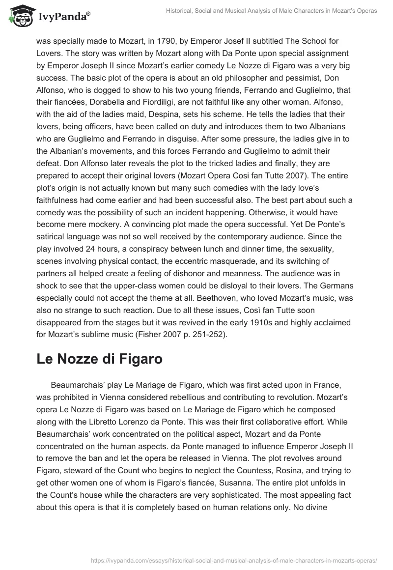 Historical, Social and Musical Analysis of Male Characters in Mozart’s Operas. Page 2