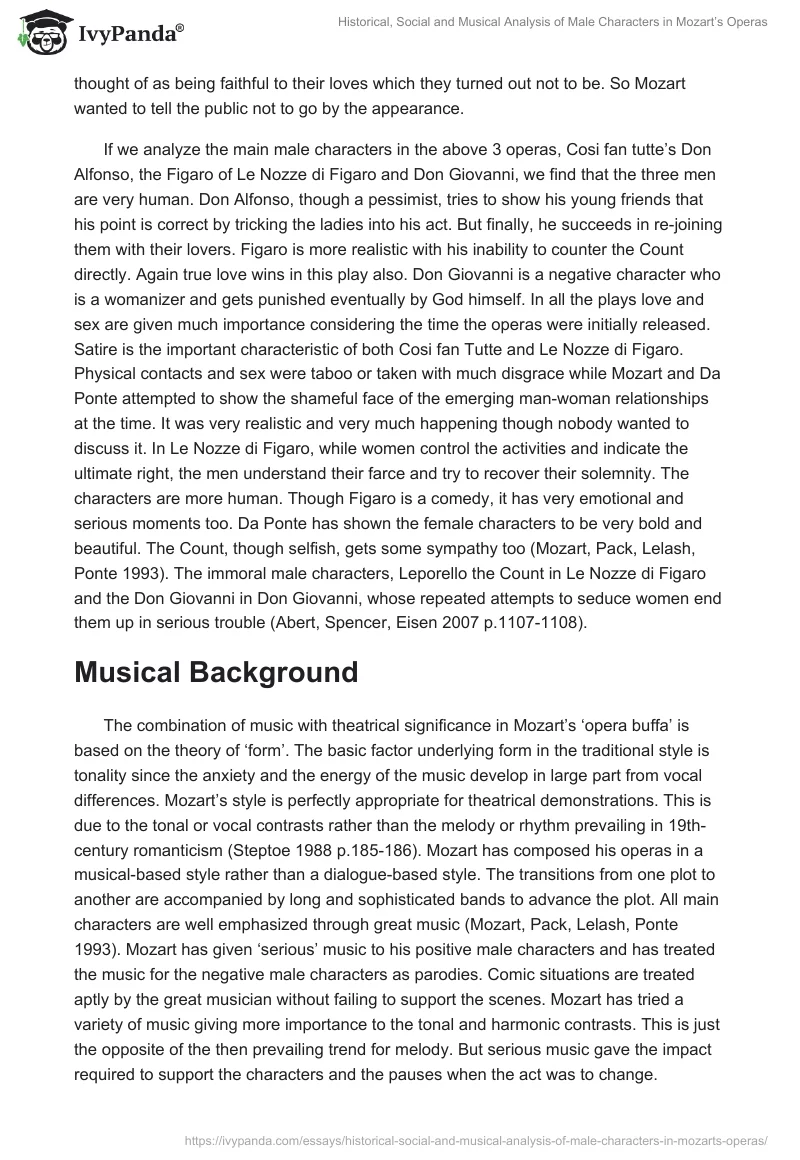 Historical, Social and Musical Analysis of Male Characters in Mozart’s Operas. Page 4
