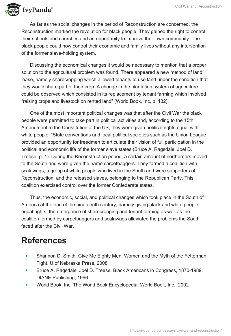 Civil War and Reconstruction. Page 2