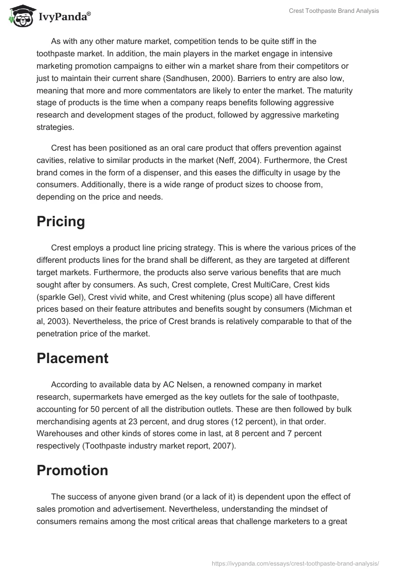 Crest Toothpaste Brand Analysis. Page 3