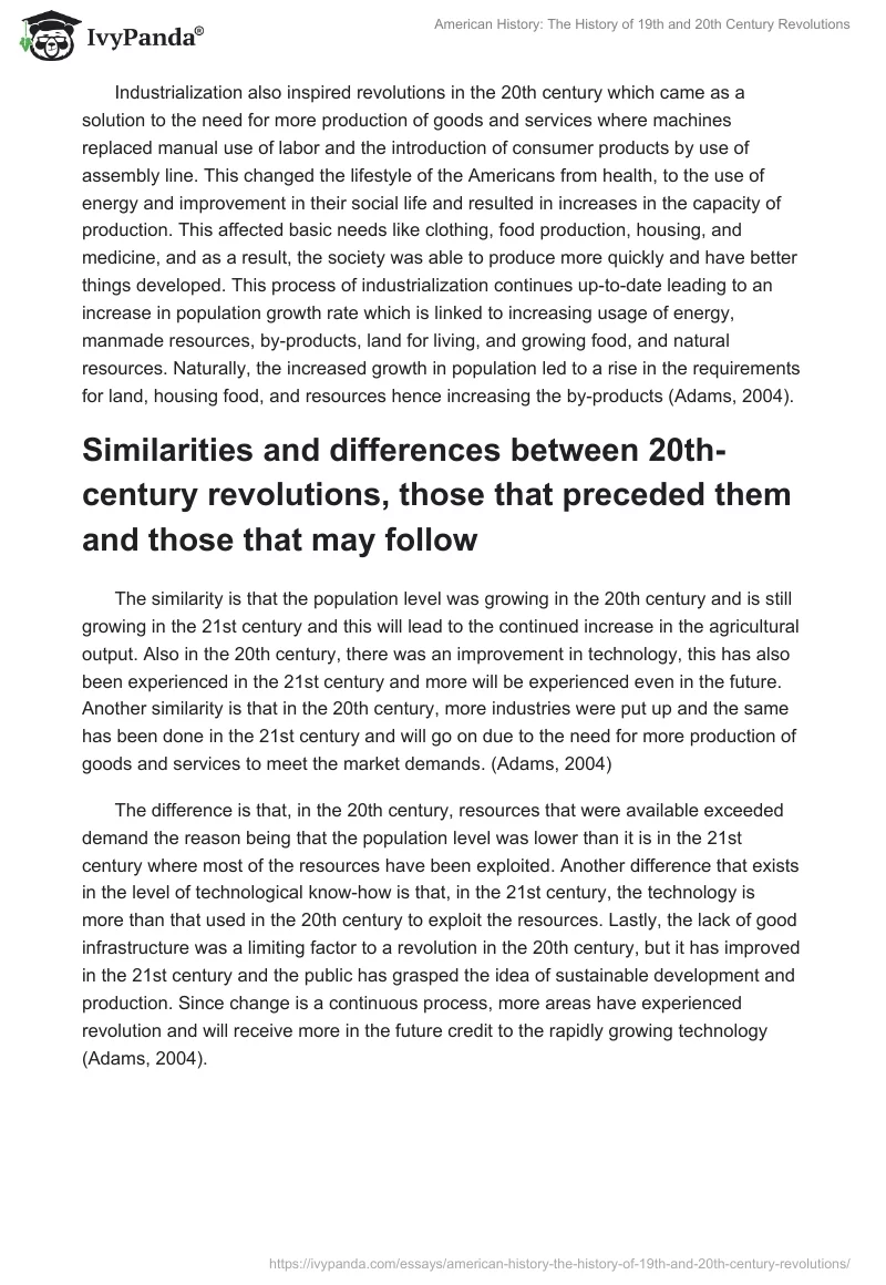 American History: The History of 19th and 20th Century Revolutions. Page 2