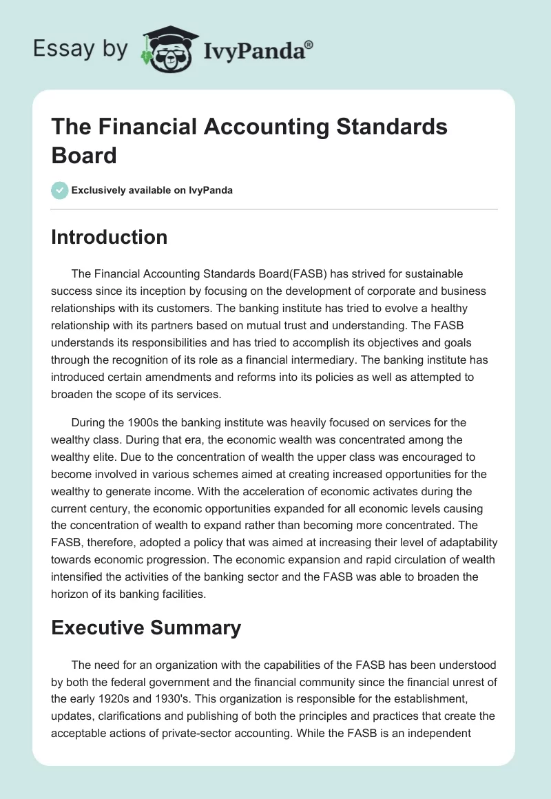 The Financial Accounting Standards Board. Page 1