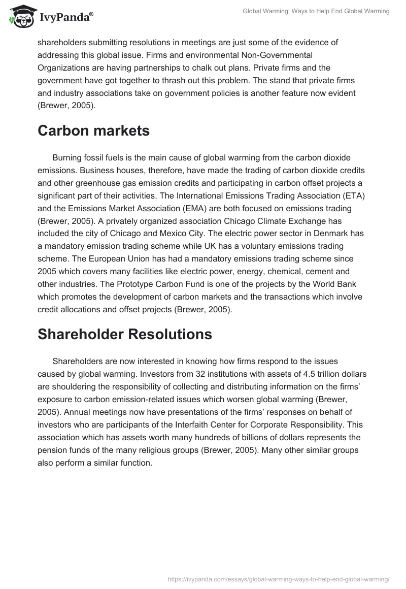 Global Warming: Ways to Help End Global Warming. Page 2