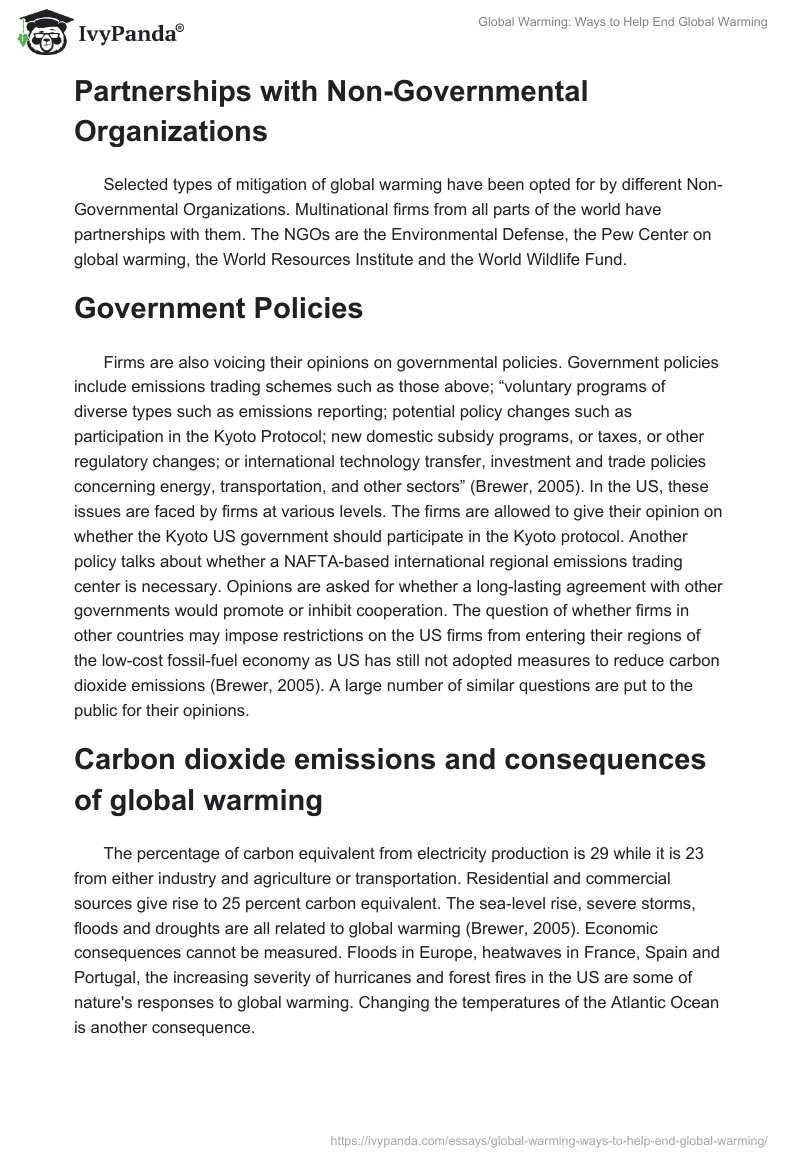Global Warming: Ways to Help End Global Warming. Page 3
