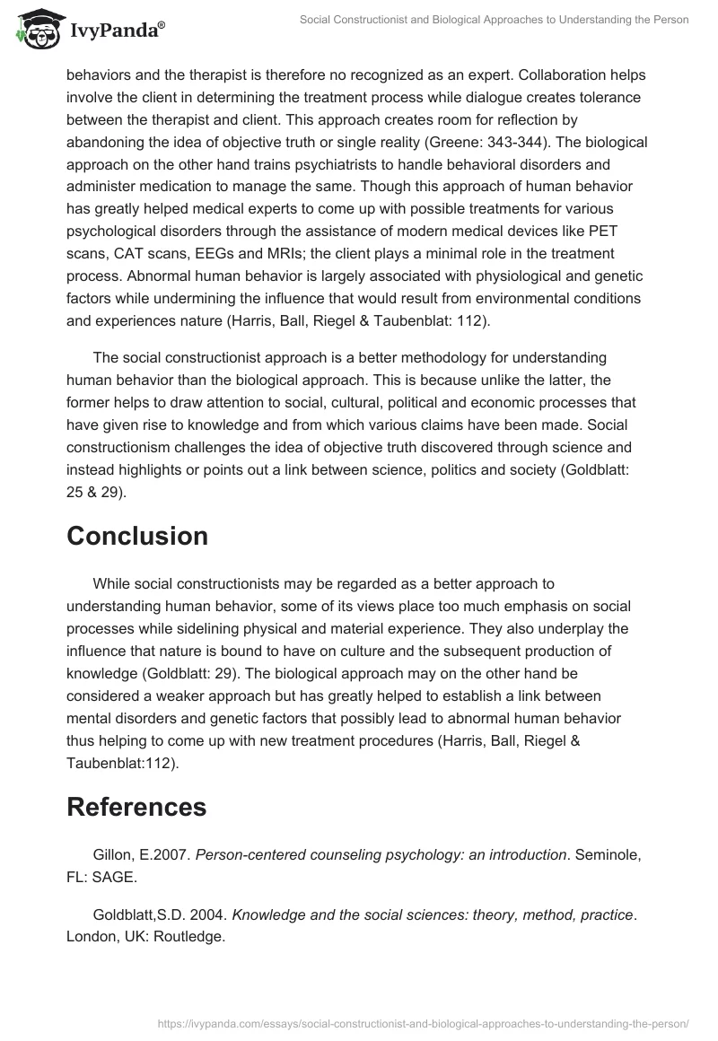 Social Constructionist and Biological Approaches to Understanding the Person. Page 3