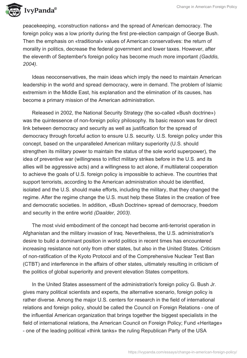Change in American Foreign Policy. Page 3