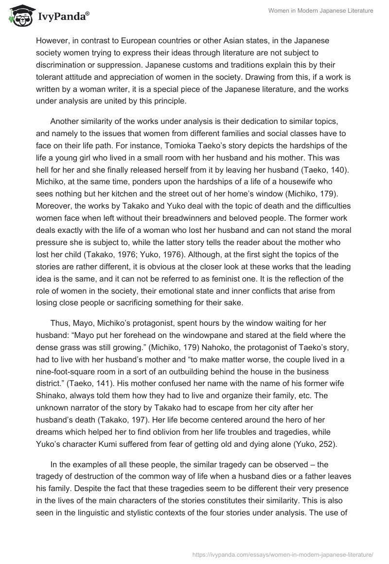 Women in Modern Japanese Literature. Page 3