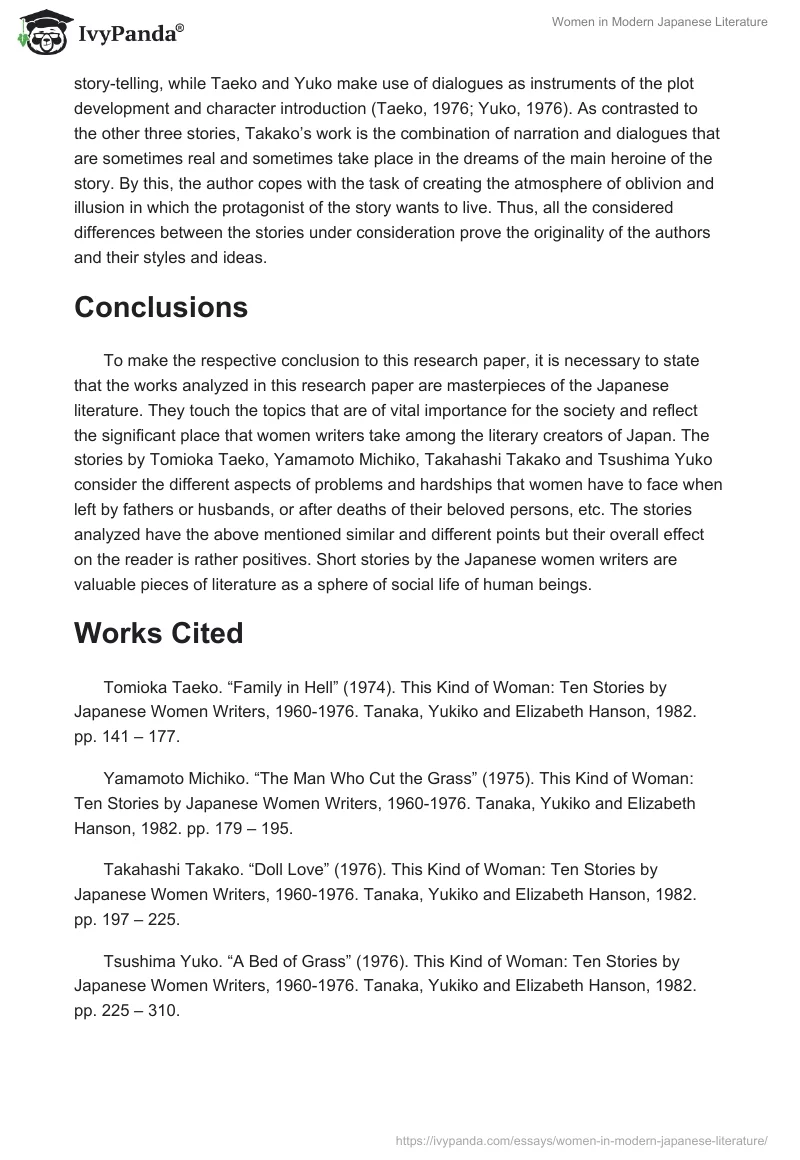 Women in Modern Japanese Literature. Page 5