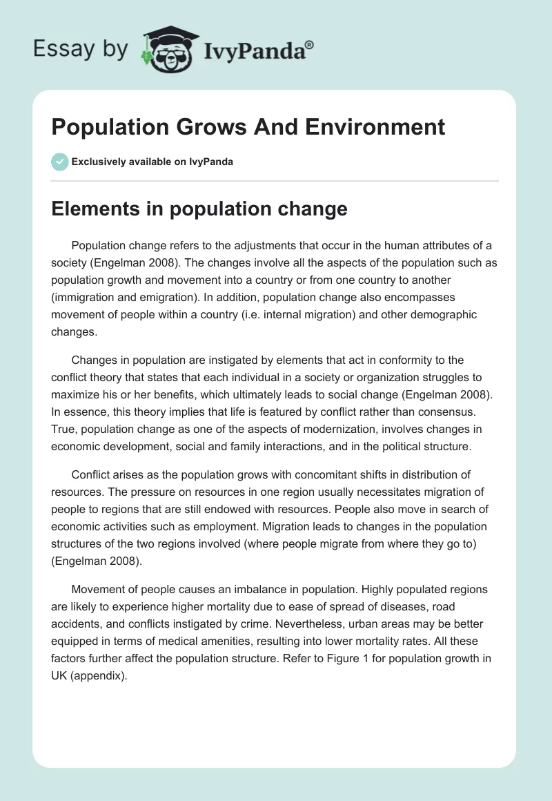 Population Grows And Environment. Page 1