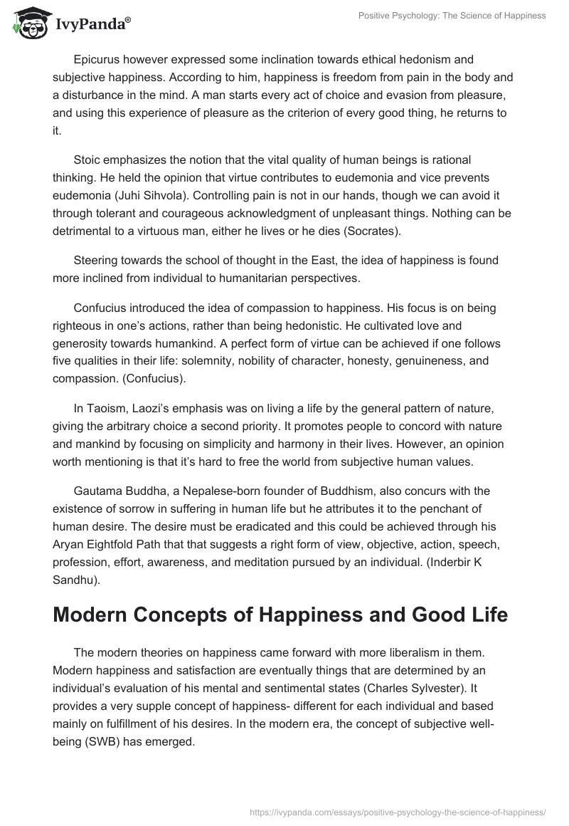Positive Psychology: The Science of Happiness. Page 2