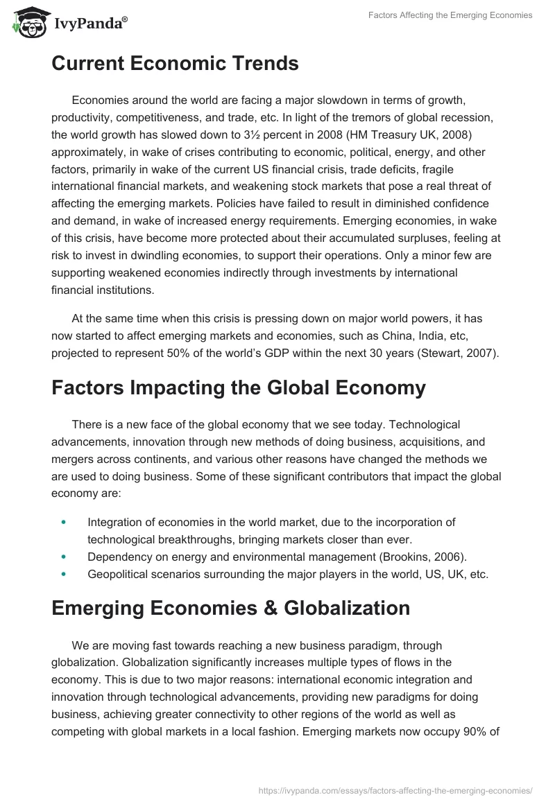Factors Affecting the Emerging Economies. Page 2
