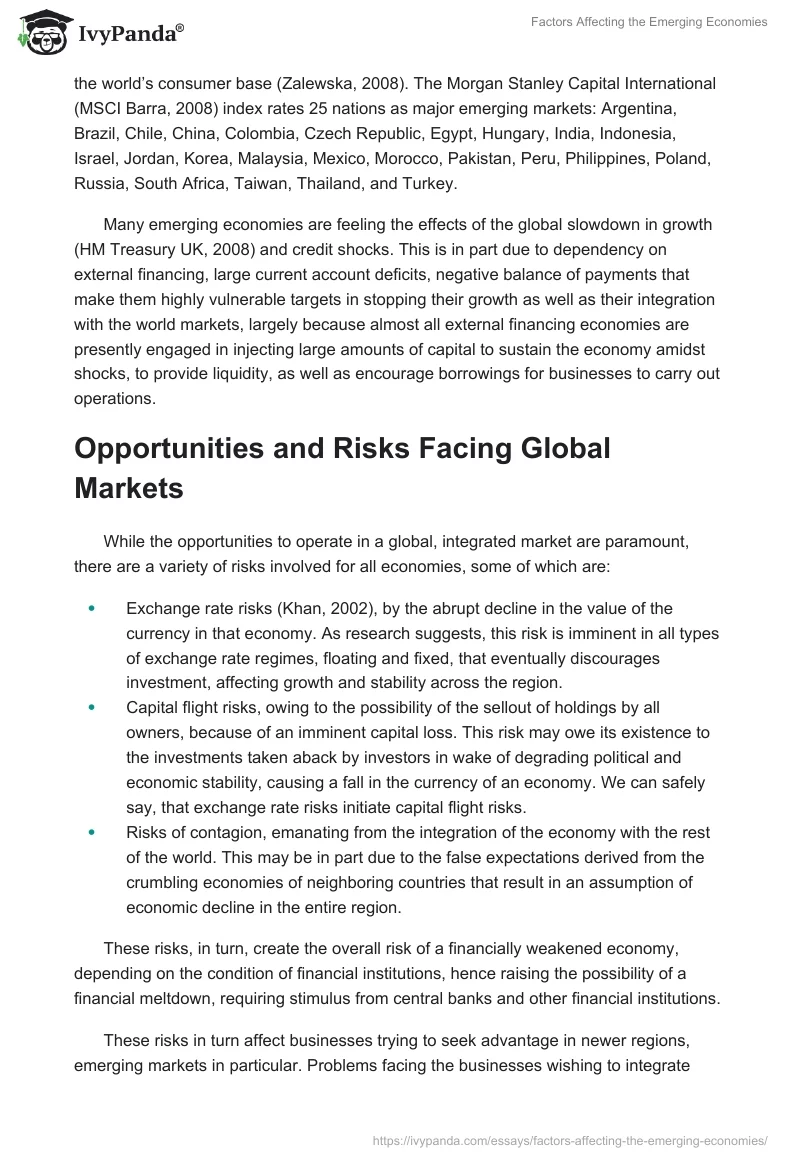 Factors Affecting the Emerging Economies. Page 3