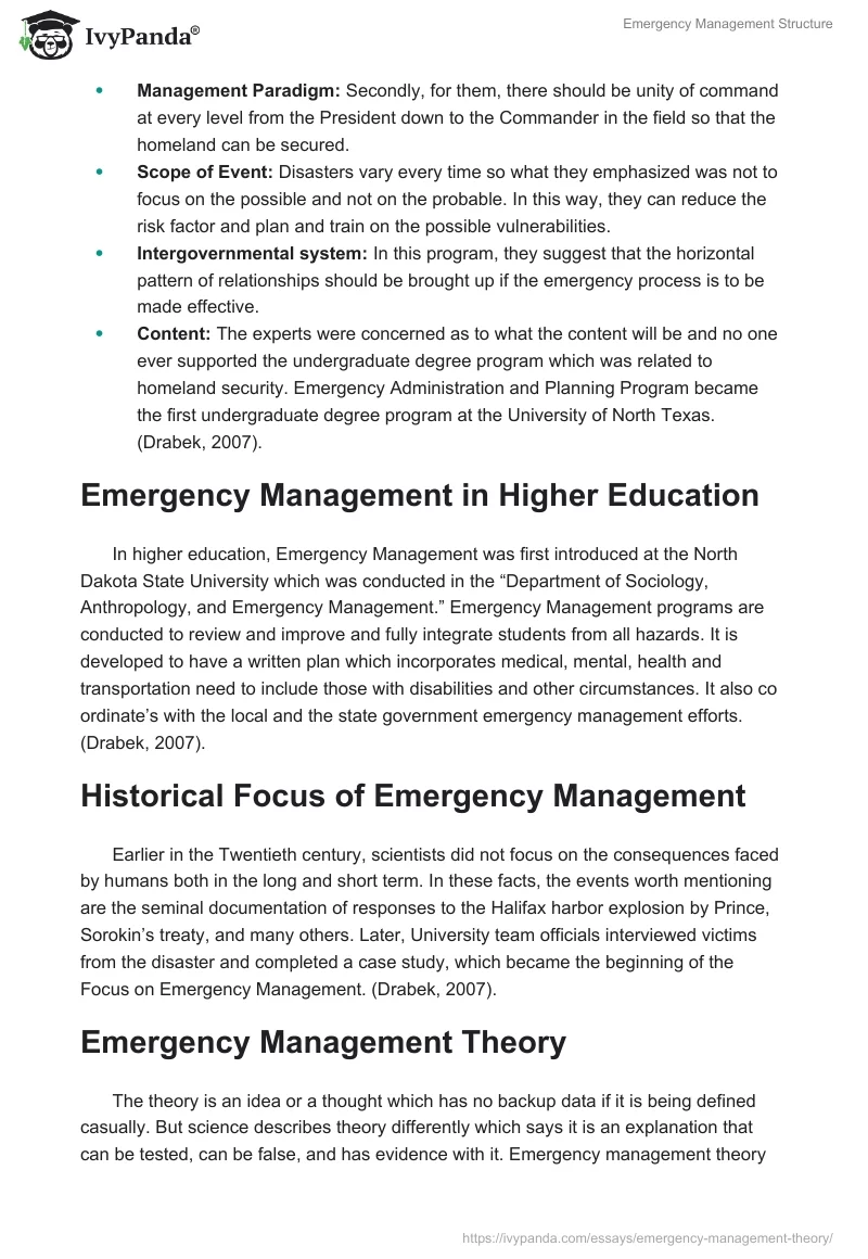 Emergency Management Structure. Page 2
