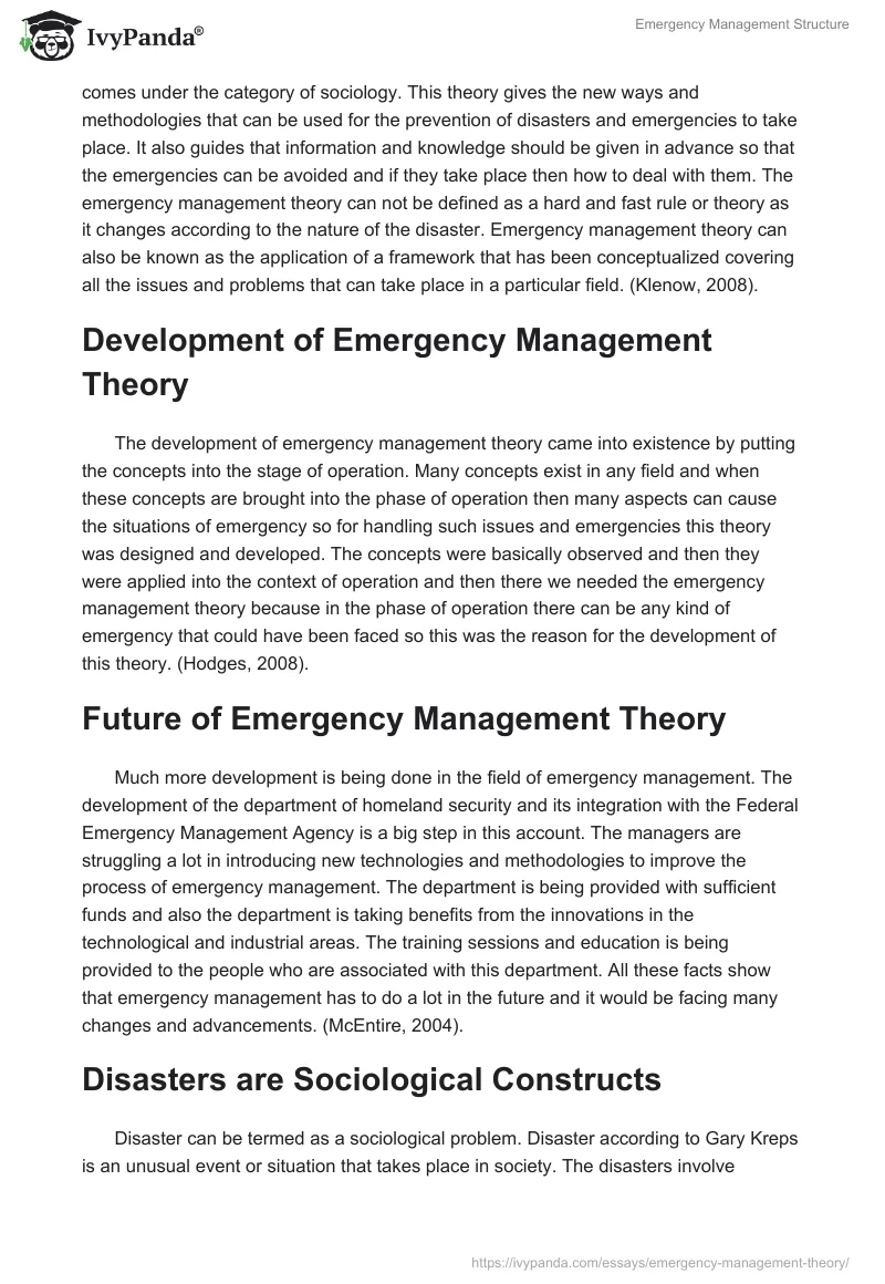 Emergency Management Structure. Page 3