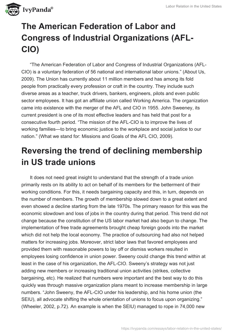 Labor Relation in the United States. Page 4