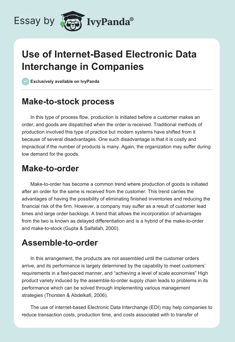 Use of Internet-Based Electronic Data Interchange in Companies. Page 1