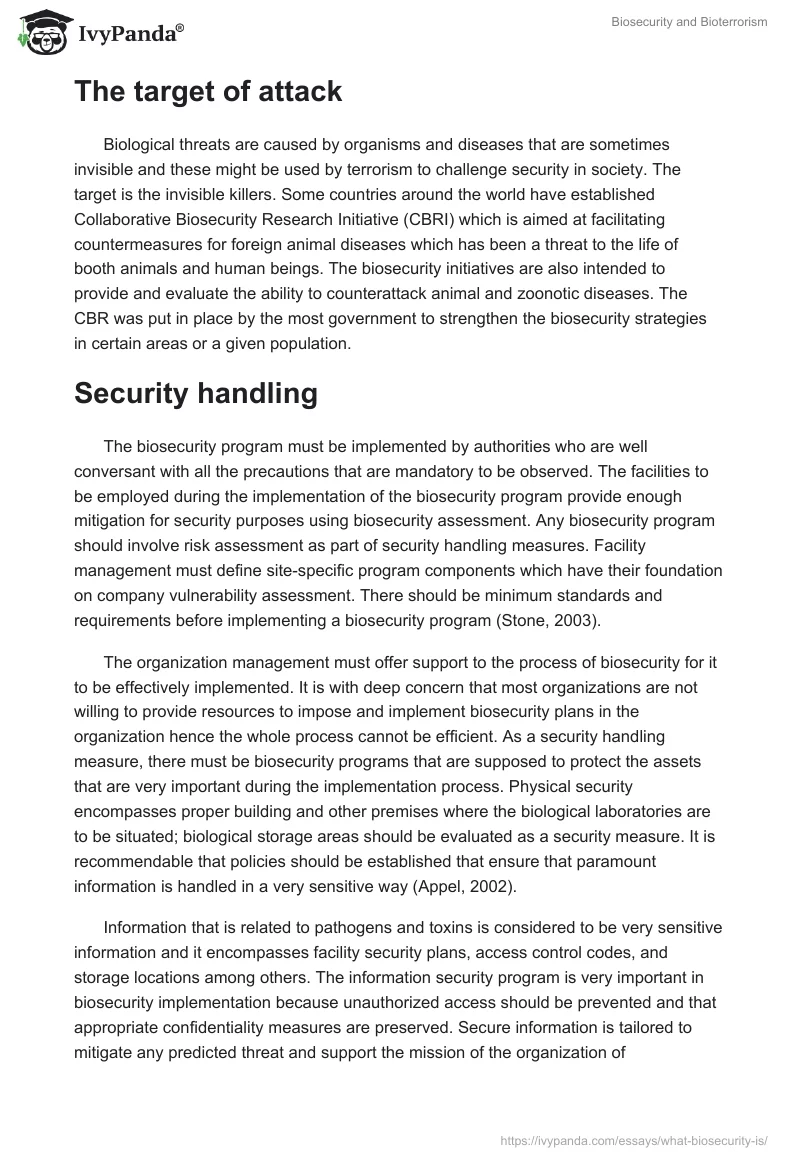 Biosecurity and Bioterrorism. Page 3