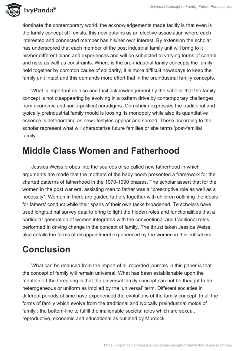 Universal Concept of Family: Future Perspectives. Page 5