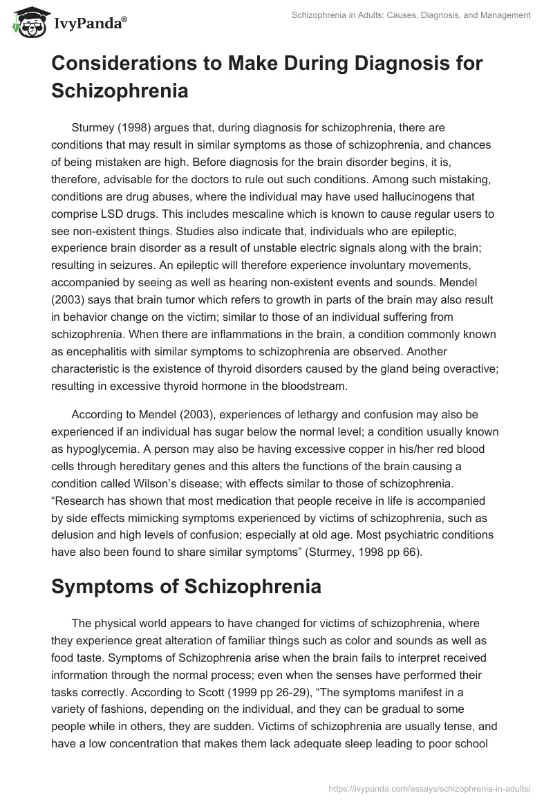 Schizophrenia in Adults: Causes, Diagnosis, and Management. Page 2