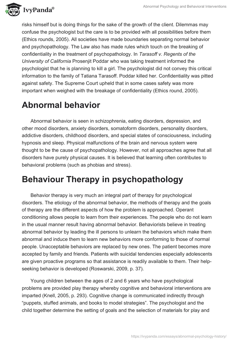 Abnormal Psychology and Behavioral Interventions. Page 4