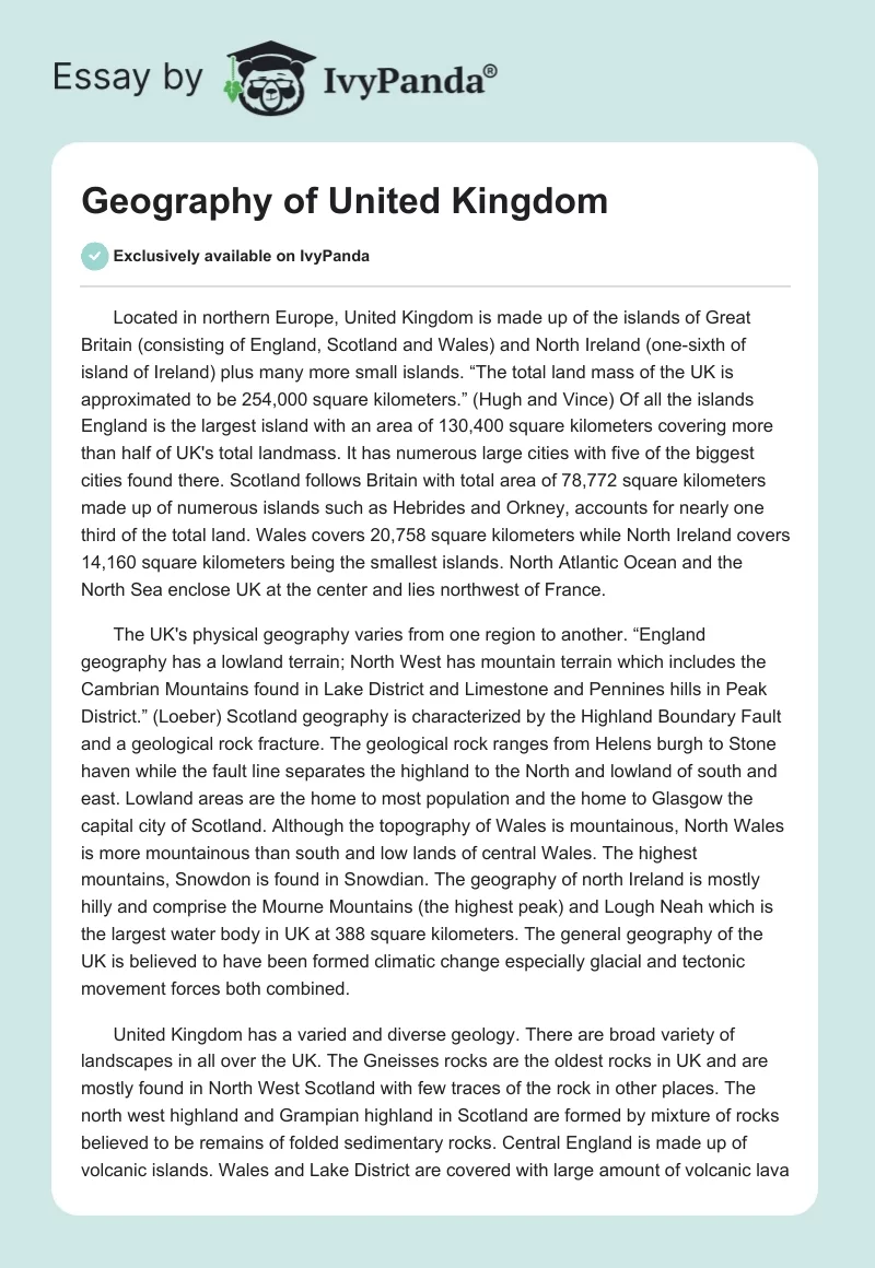 Geography of United Kingdom. Page 1