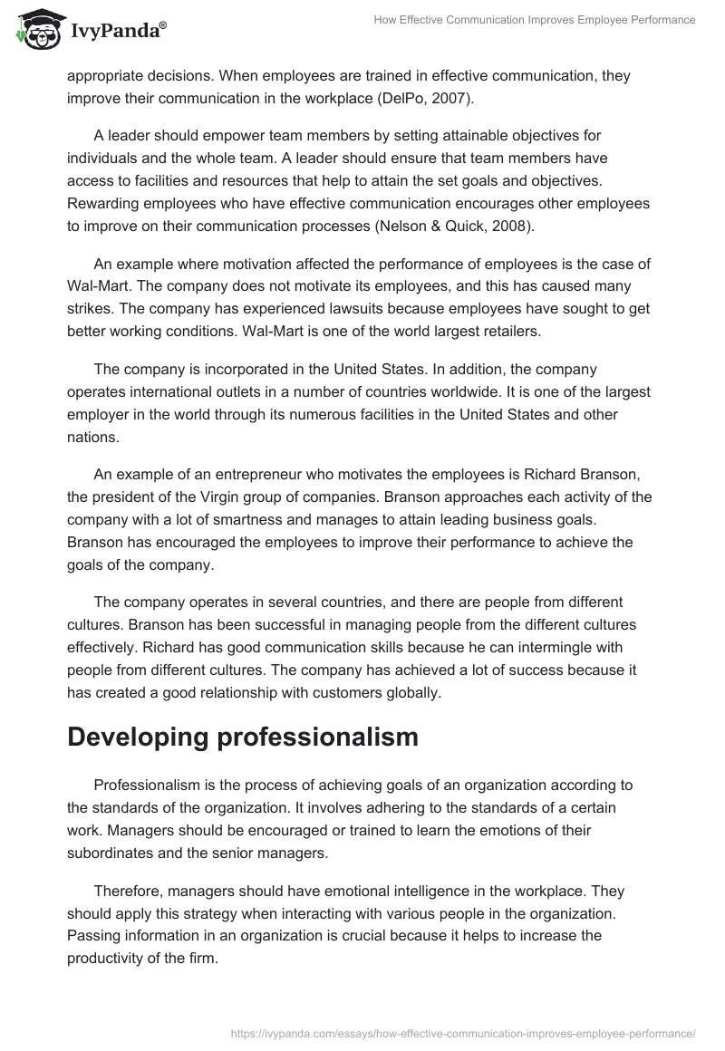 How Effective Communication Improves Employee Performance. Page 3