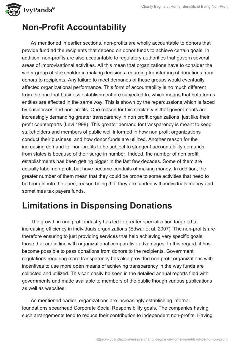 Charity Begins at Home: Benefits of Being Non-Profit. Page 5