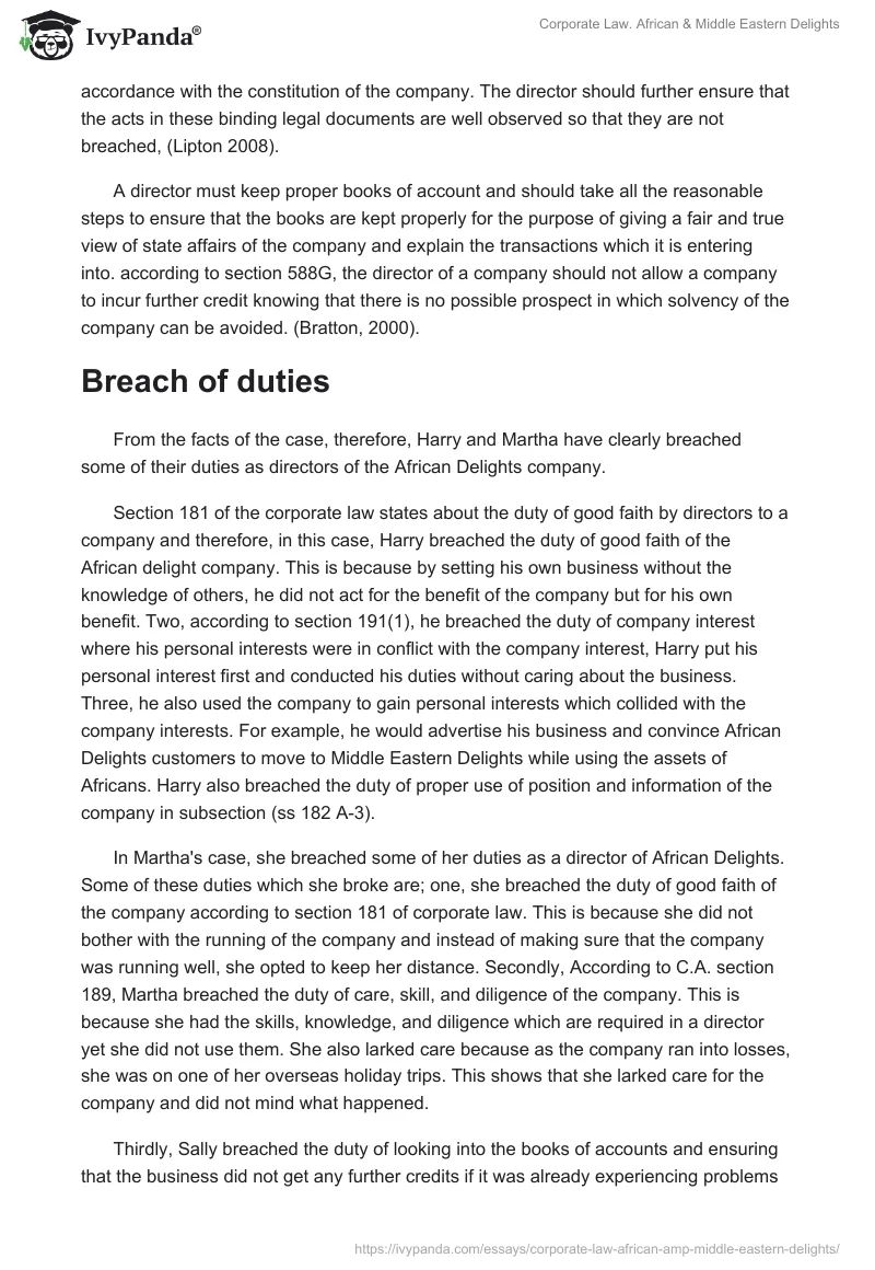 Corporate Law. African & Middle Eastern Delights. Page 4