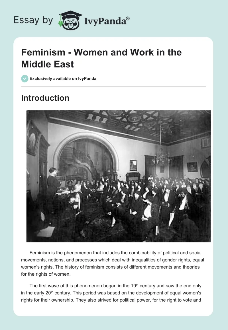 Feminism - Women and Work in the Middle East. Page 1