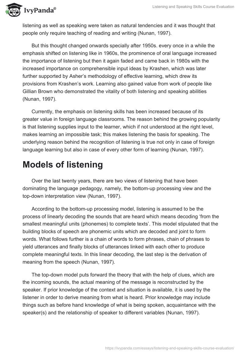 Listening and Speaking Skills Course Evaluation. Page 2