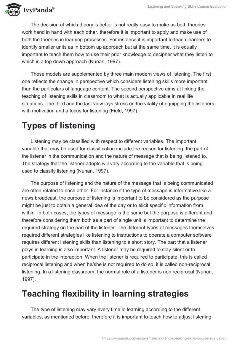 Listening and Speaking Skills Course Evaluation. Page 3