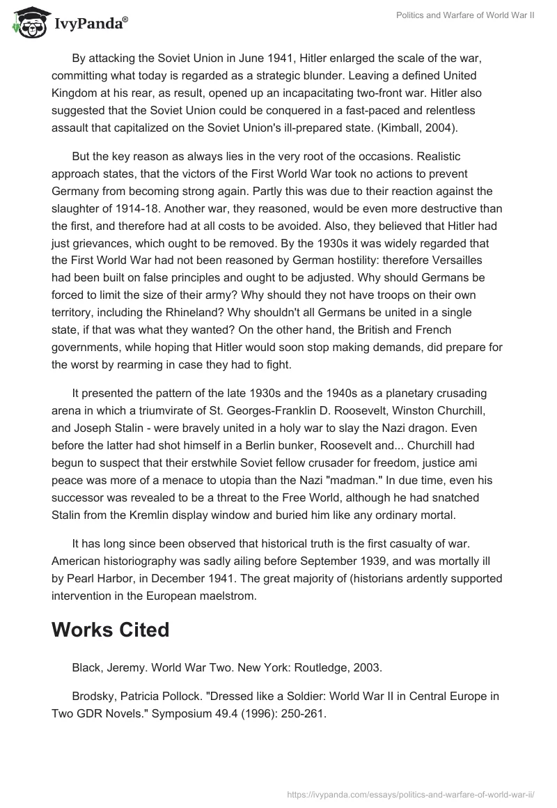 Politics and Warfare of World War II. Page 4