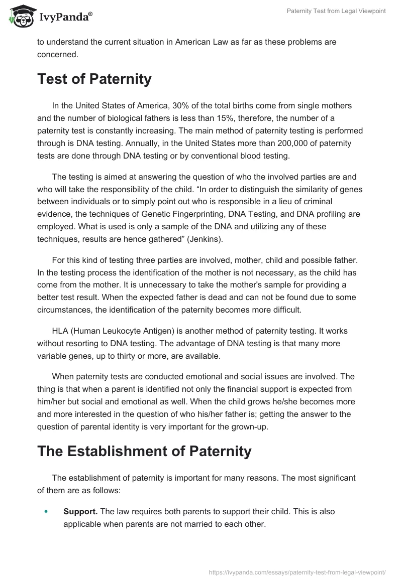 Paternity Test from Legal Viewpoint. Page 2