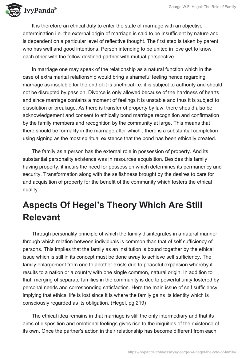 George W.F. Hegel: The Role of Family. Page 2
