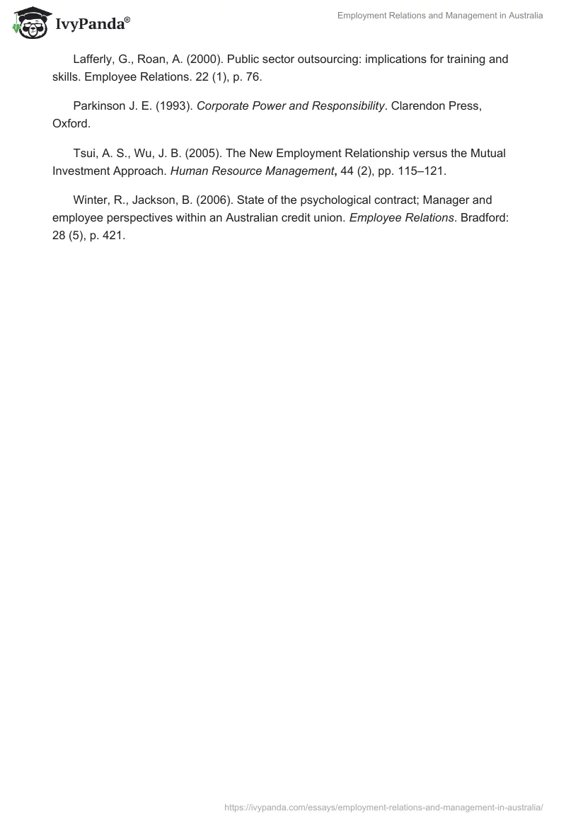 Employment Relations and Management in Australia. Page 5