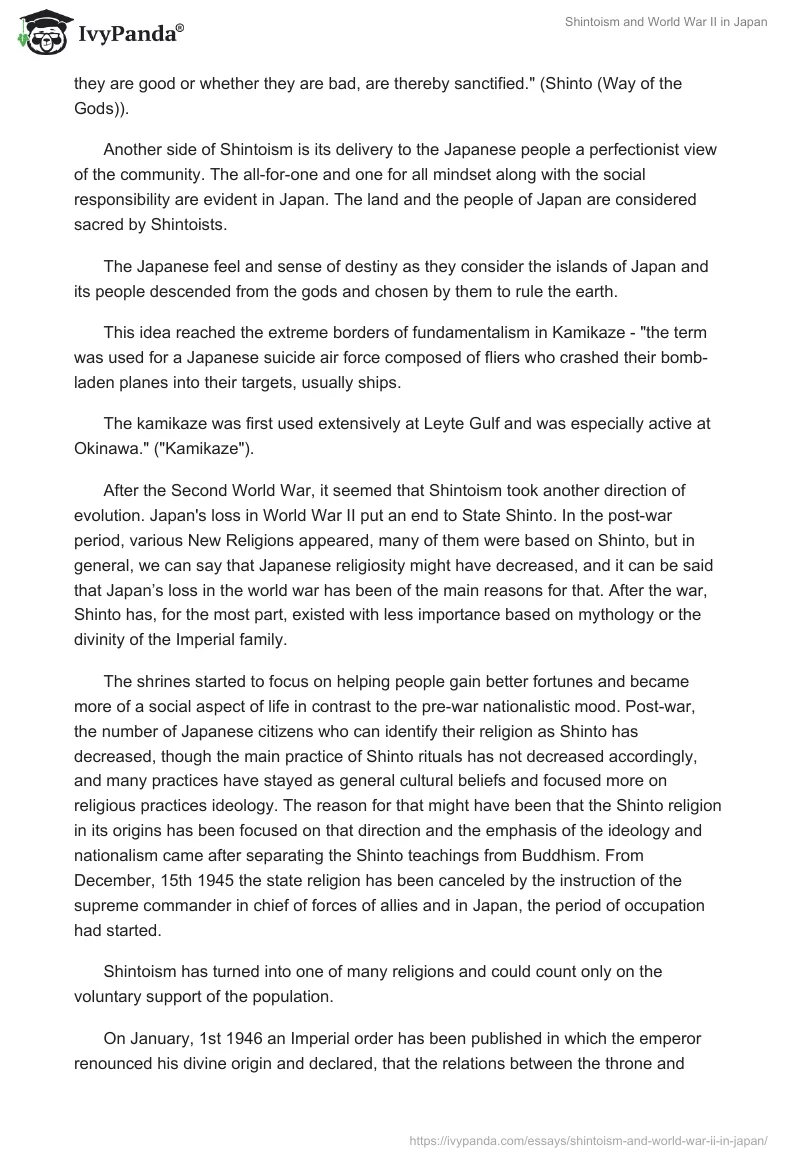 Shintoism and World War II in Japan. Page 5