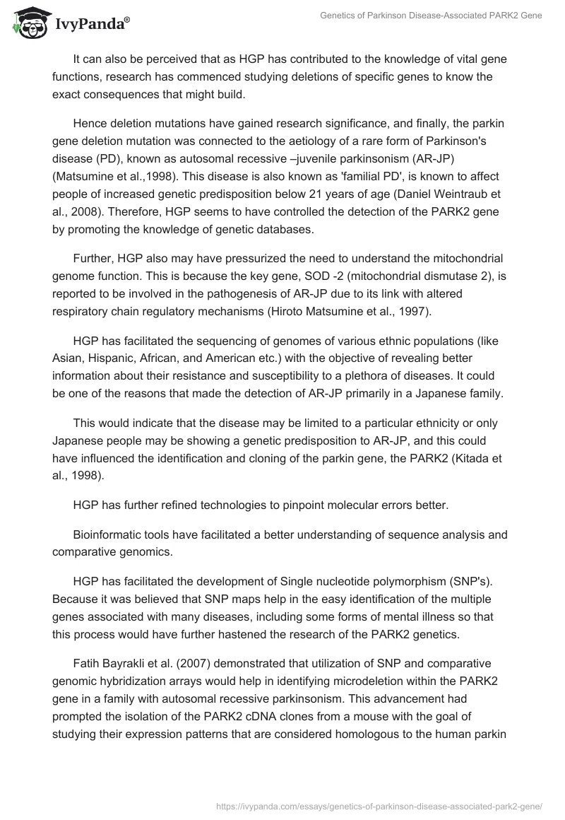 Genetics of Parkinson Disease-Associated PARK2 Gene. Page 2