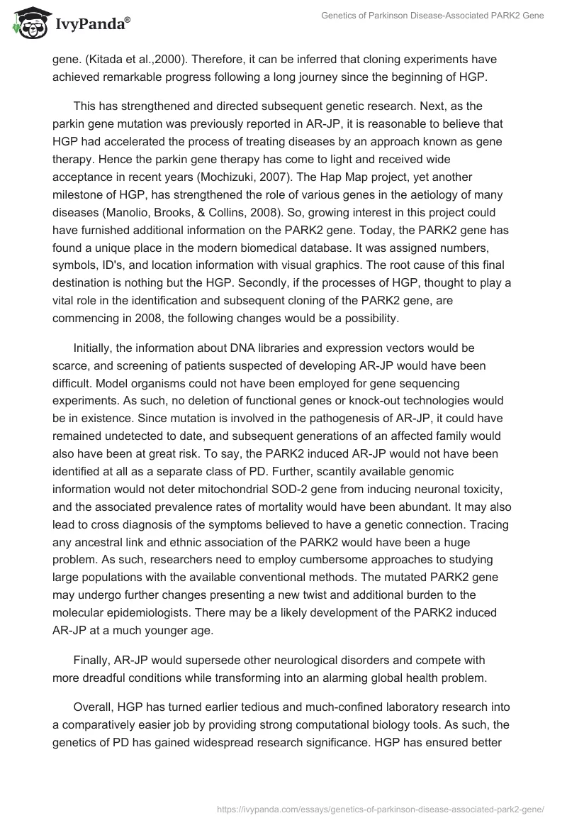 Genetics of Parkinson Disease-Associated PARK2 Gene. Page 3